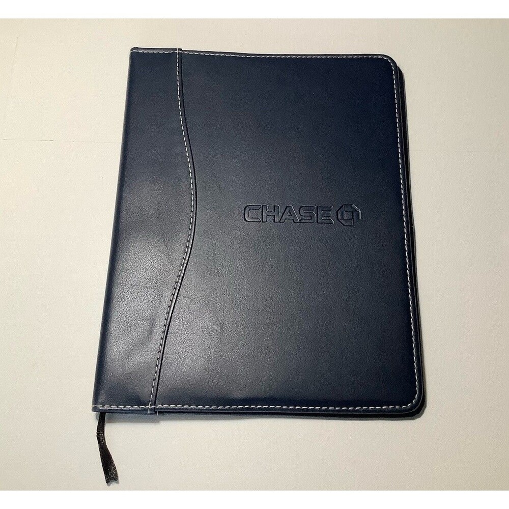 Chase Logo Navy Faux Leather Cover ONLY  for 7 x 9 Journal or Norebook refills